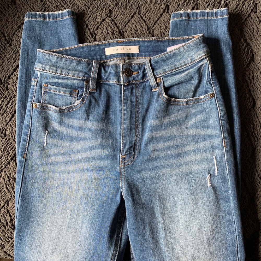 Eunina - Distressed Skinny Jeans - Blue